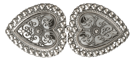 Belt buckle-002106 #06-to sew on cloth belt-oxidized silver