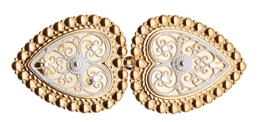 Belt buckle-002596 #06-for leather belt-silver/gilded silver