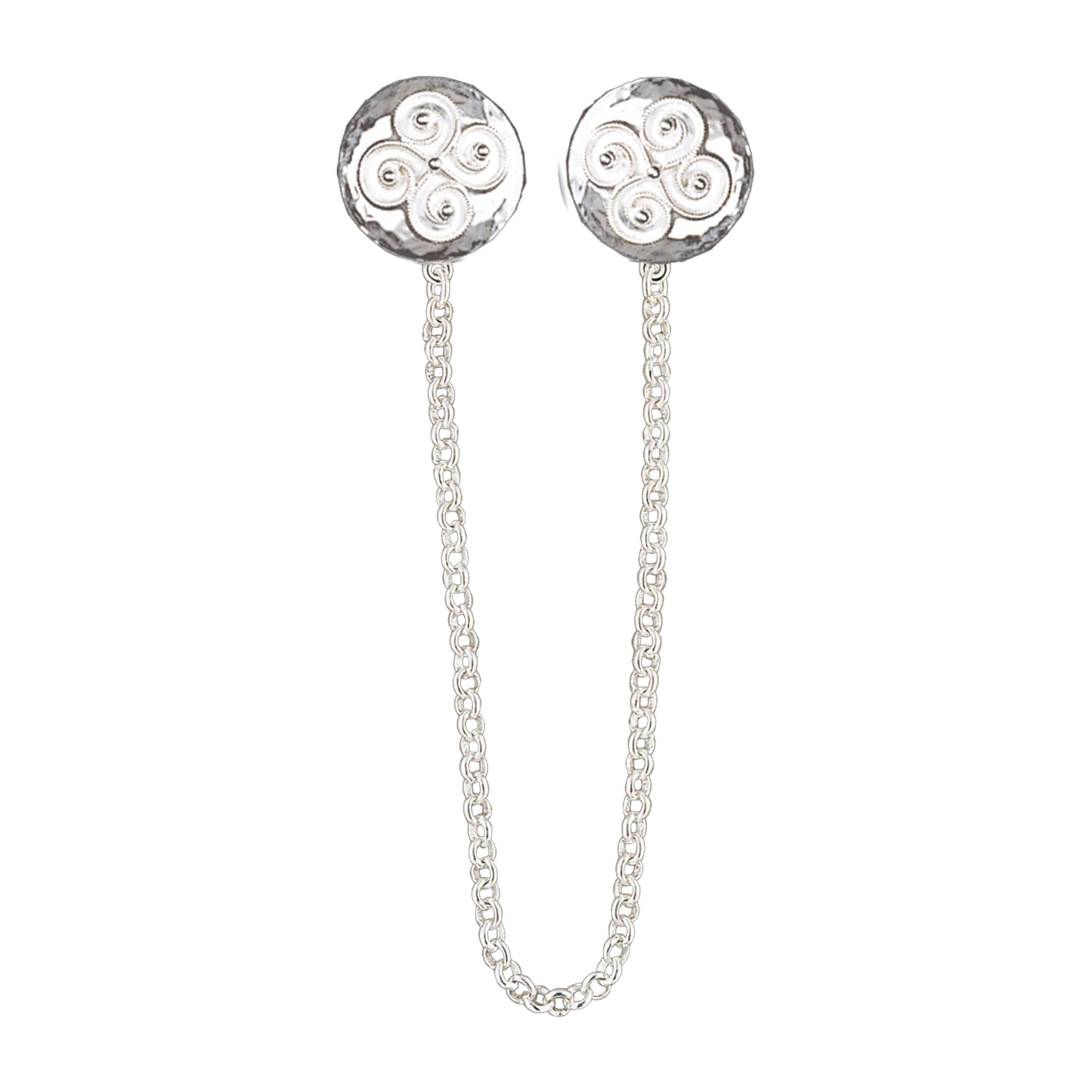 Shawl pin with chain-009400-#10-Rogaland-silver