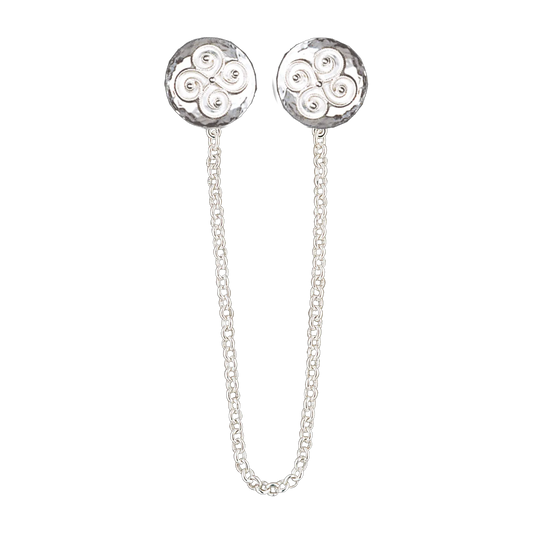 Shawl pin with chain-009400-#10-Rogaland-silver