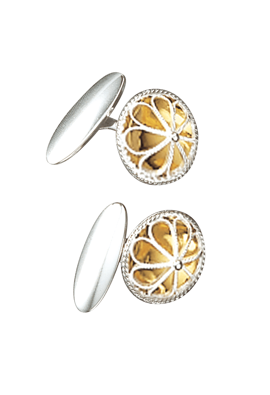 Cufflinks-071500-#24-Hordaland-17mm-silver/gilded silver