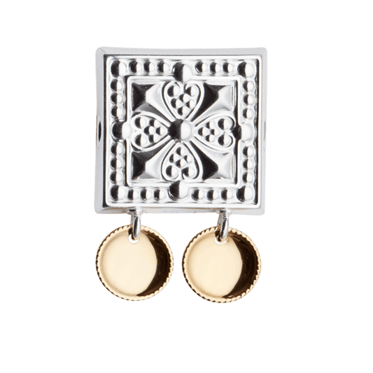Belt plaque 091501 #01 with dishes-silver/gilded silver