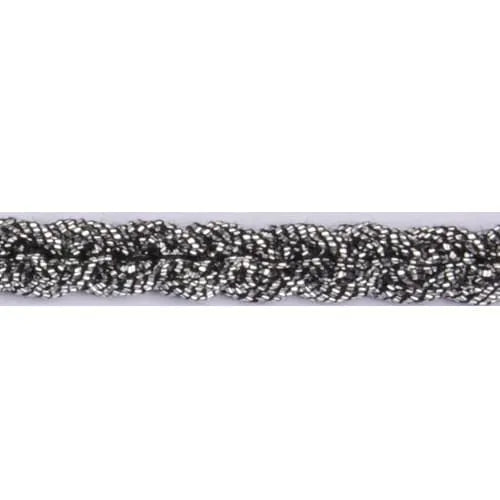 Braid trim/Agraman Crepinebånd 06mm-silver/black 608