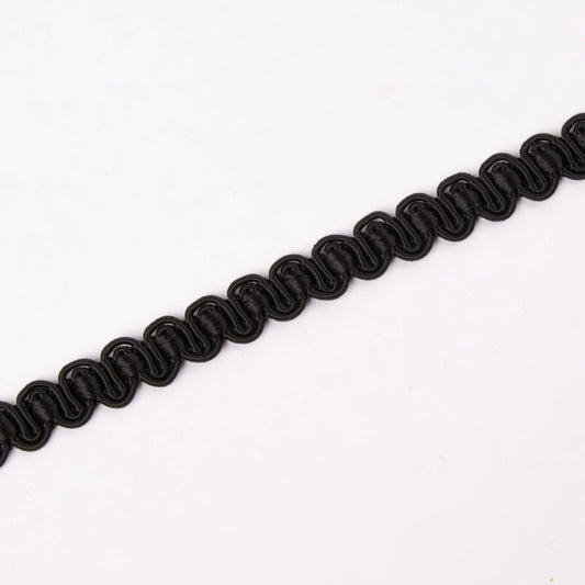 Braid trim/Agraman Bølgelinje 09mm-black 099