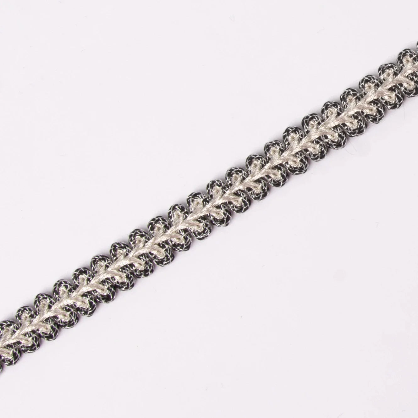 Agra. Sølvbraid 10mm-black silver
