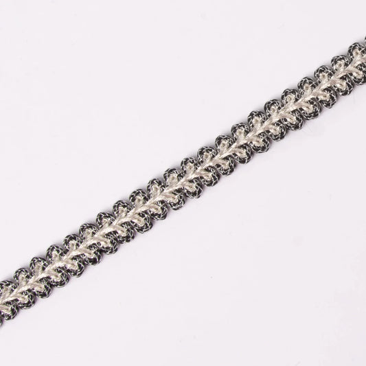 Agra. Sølvbraid 10mm-black silver