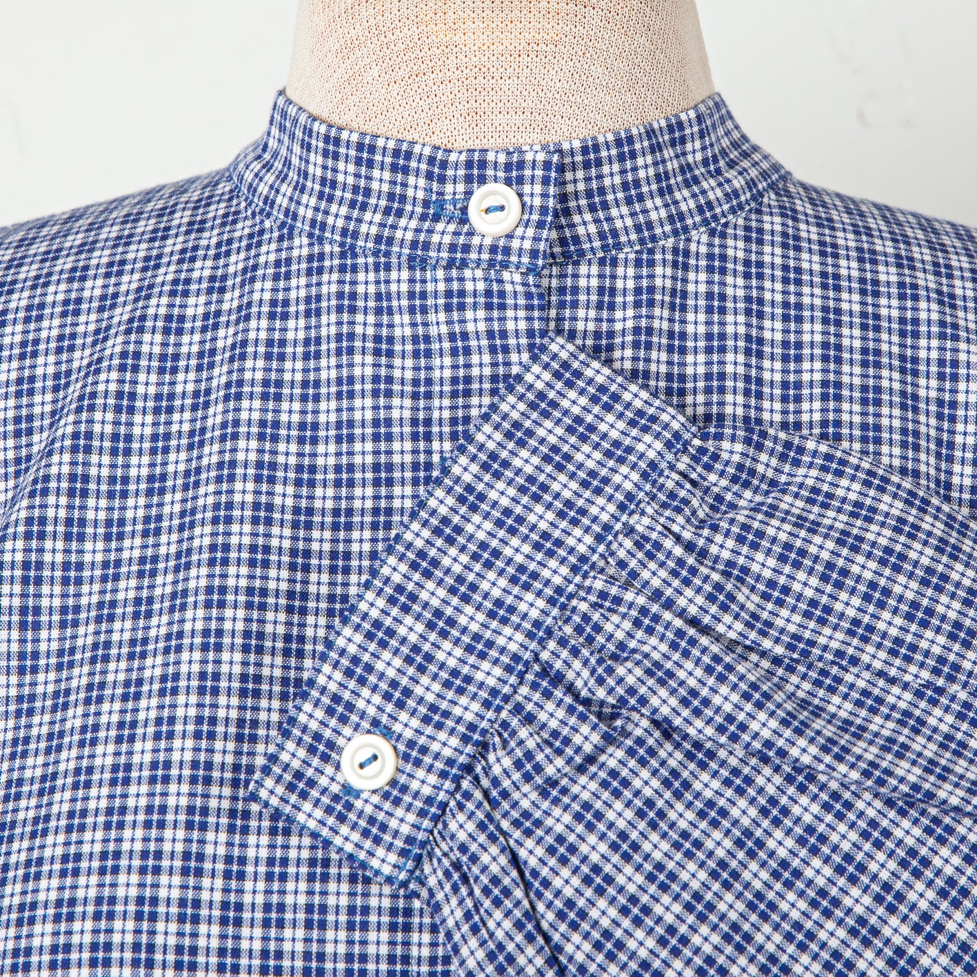 Women's Everyday/Work shirt-100% cotton-white/blue plaid
