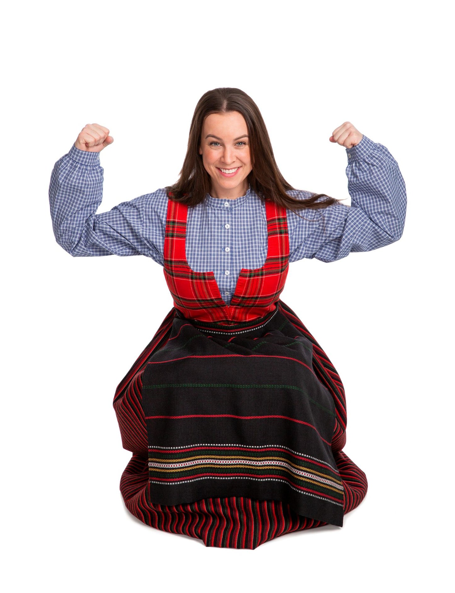 Women's Everyday/Work shirt-100% cotton-white/blue plaid