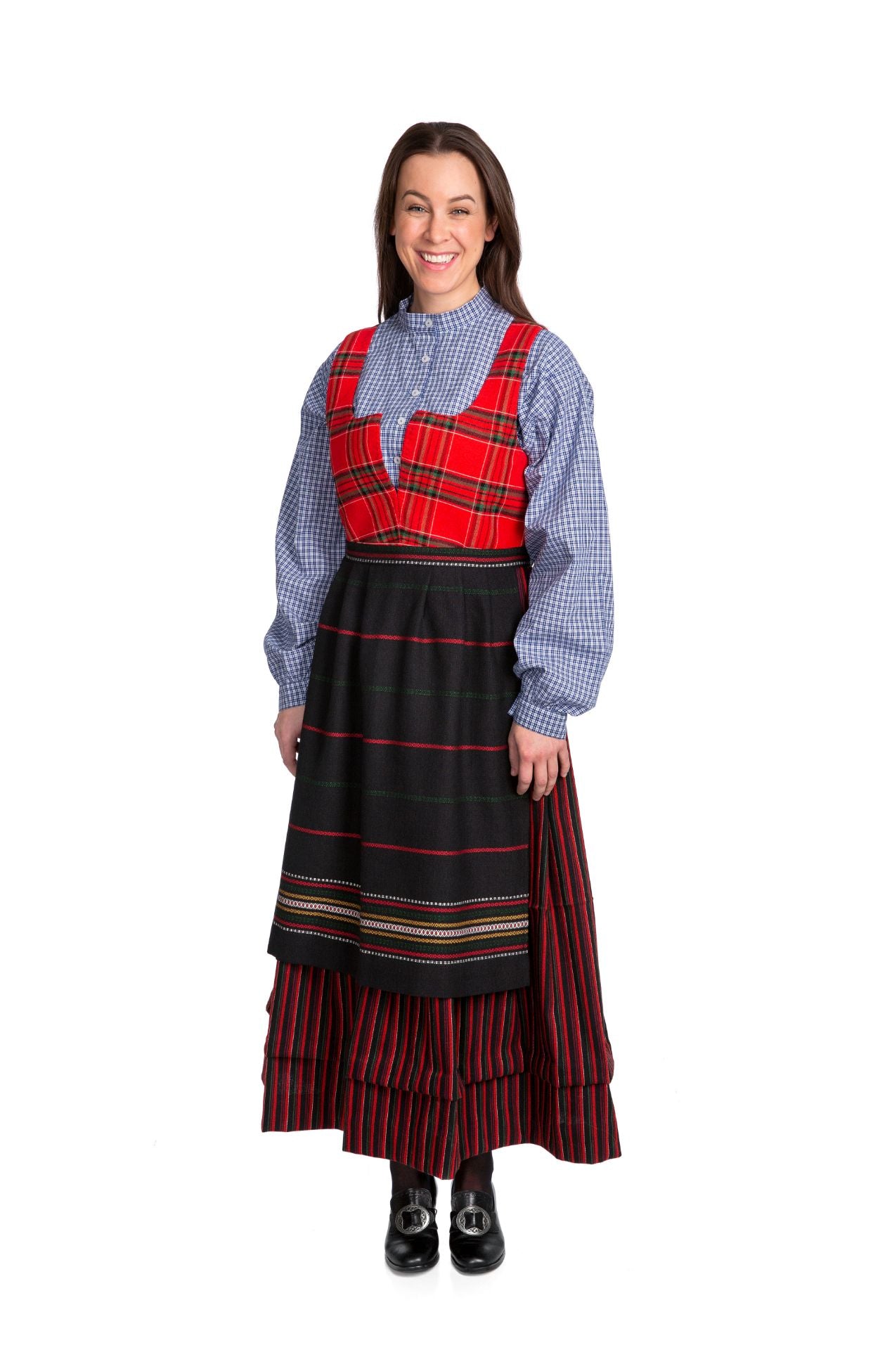 Women's Everyday/Work shirt-100% cotton-white/blue plaid