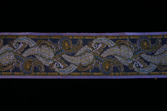 Jacquard trim-Cashmere Riche 83mm-purple