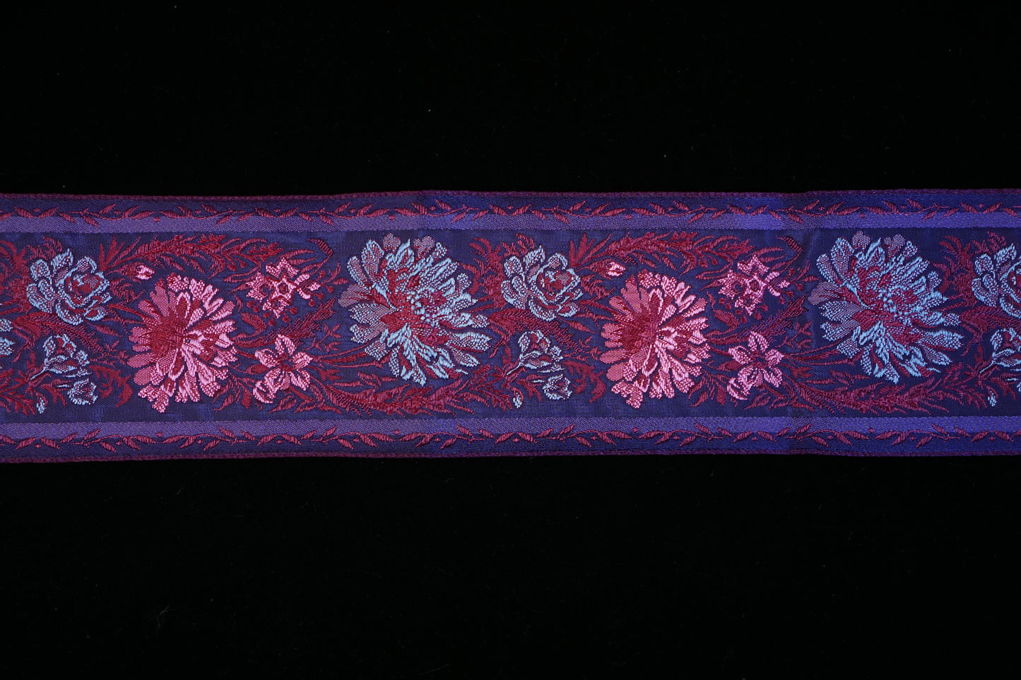 Jacquard trim- Fleurs Tapisserie 78mm-pink/lavendar