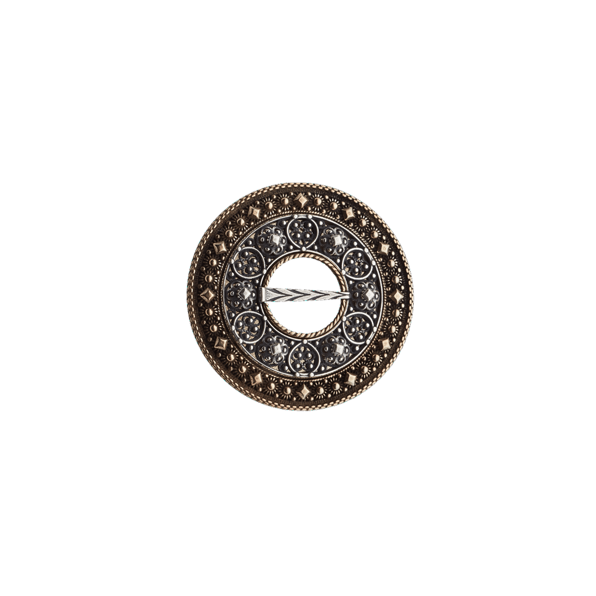 Brooch #49-Trandeim-antique silver/oxidized silver