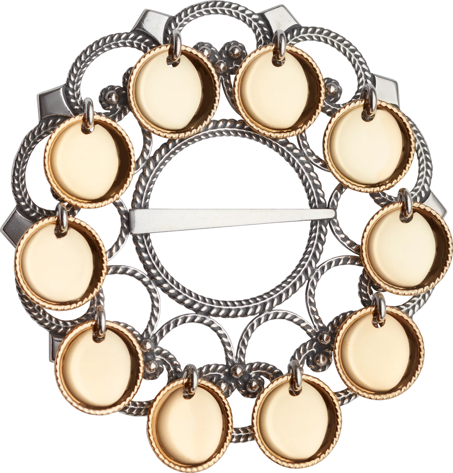 Brooch Dish #47-oxidized/gilded silver