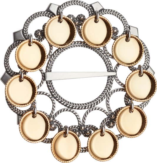 Brooch Dish #47-oxidized/gilded silver