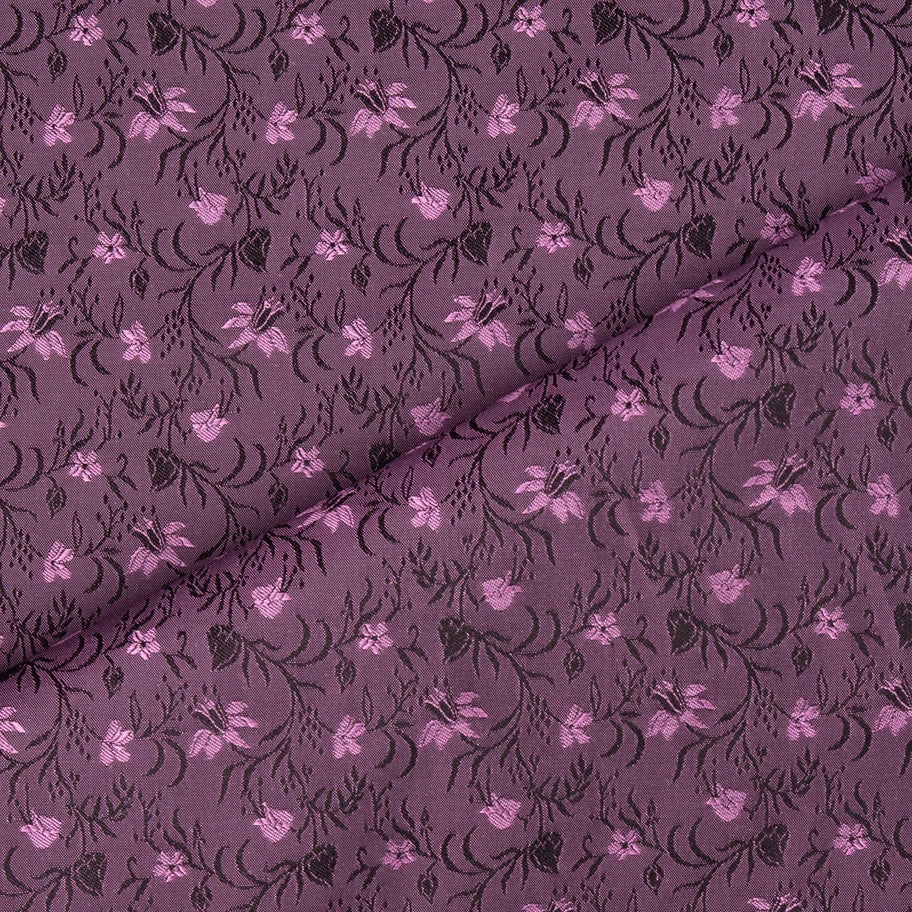 Marikåpe brocade silk 150 cm-purple/bl