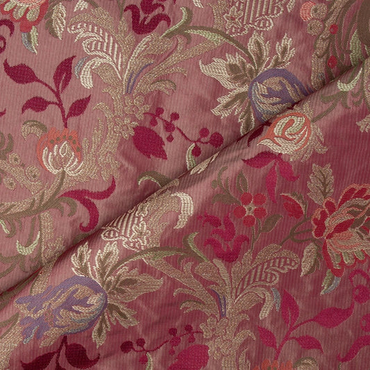 Silk fabric-Balmorial-60% cotton,linen,lurex/40% silk-140 cm wide-red