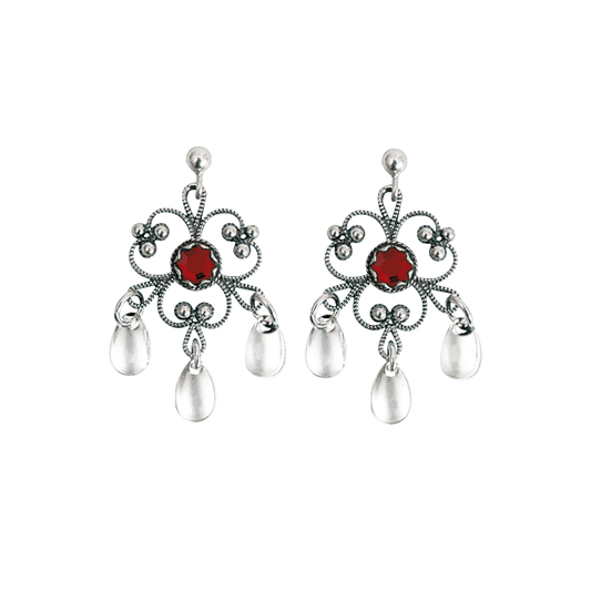Earrings-251117-#17-with several choices of stones-oxidized silver