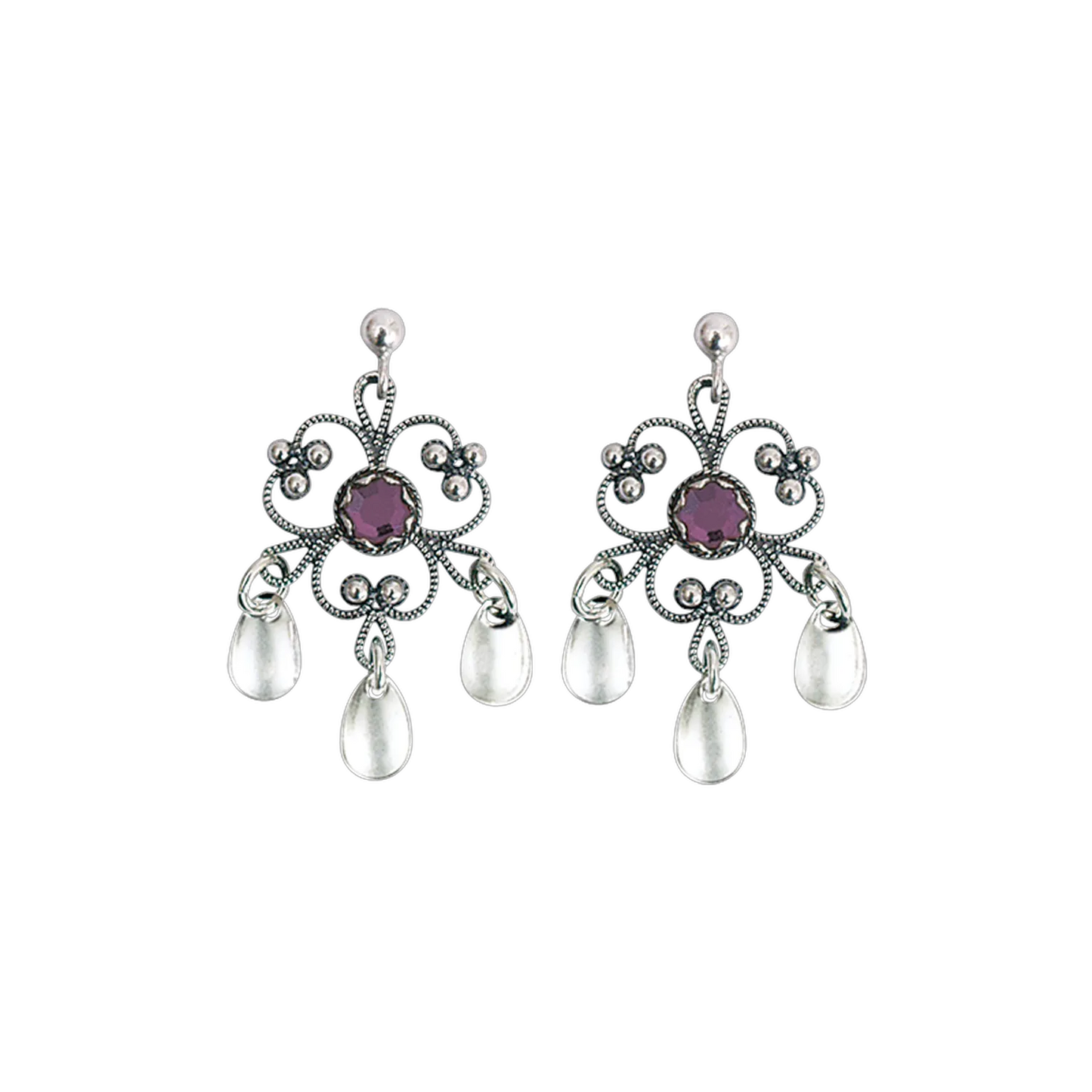 Earrings-251117-#17-with several choices of stones-oxidized silver