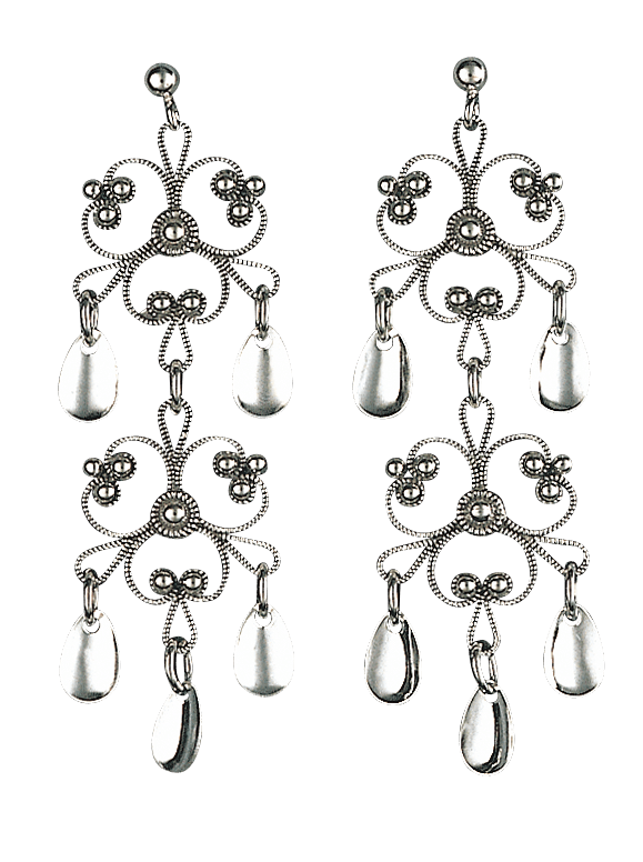 Earrings 252111-oxidized silver