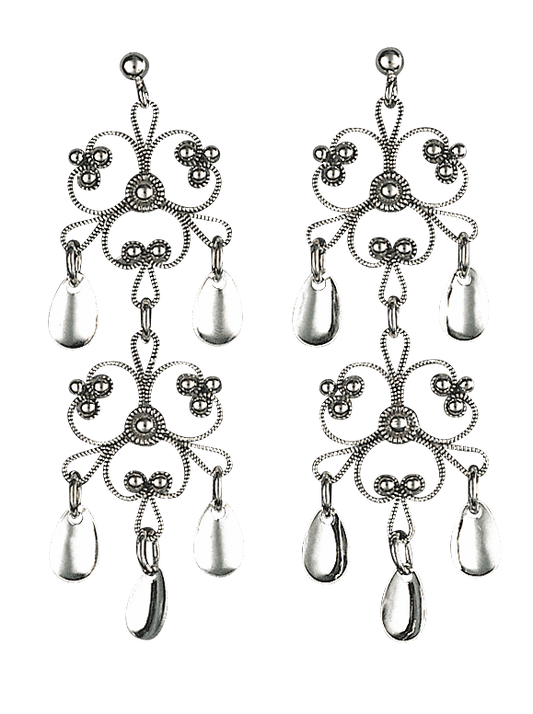 Earrings 252111-oxidized silver