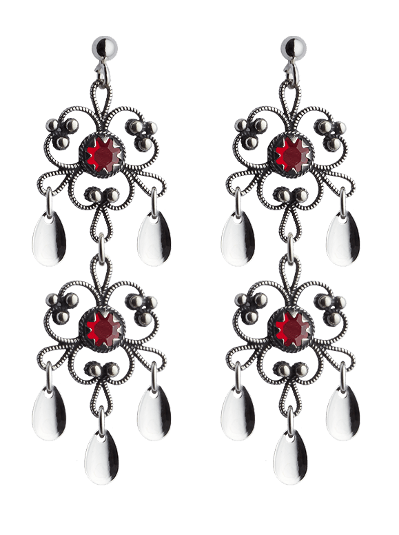 Earrings 252117-with many choices of stones-oxidized silver