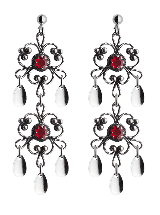 Earrings 252117-with many choices of stones-oxidized silver