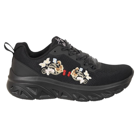 Women's bunad sneaker with embroidery-black