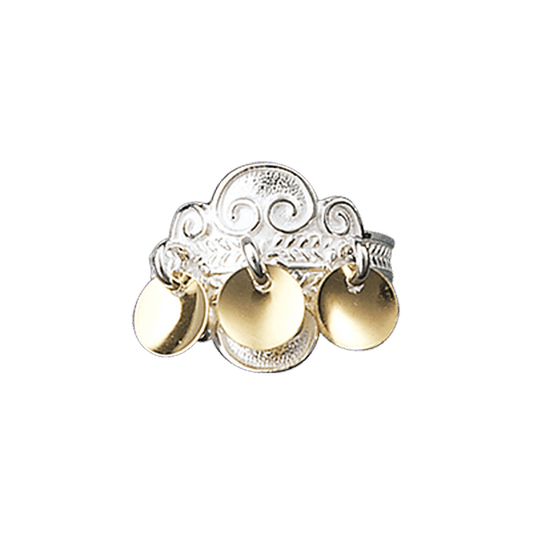 Ring 317502-with 3 leaves-silver/gilded silver