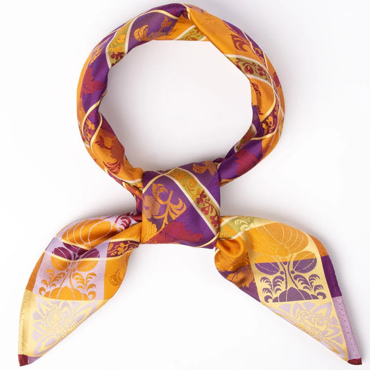 Mimmi *092* silk scarf 70cm x 70cm-orange/purple