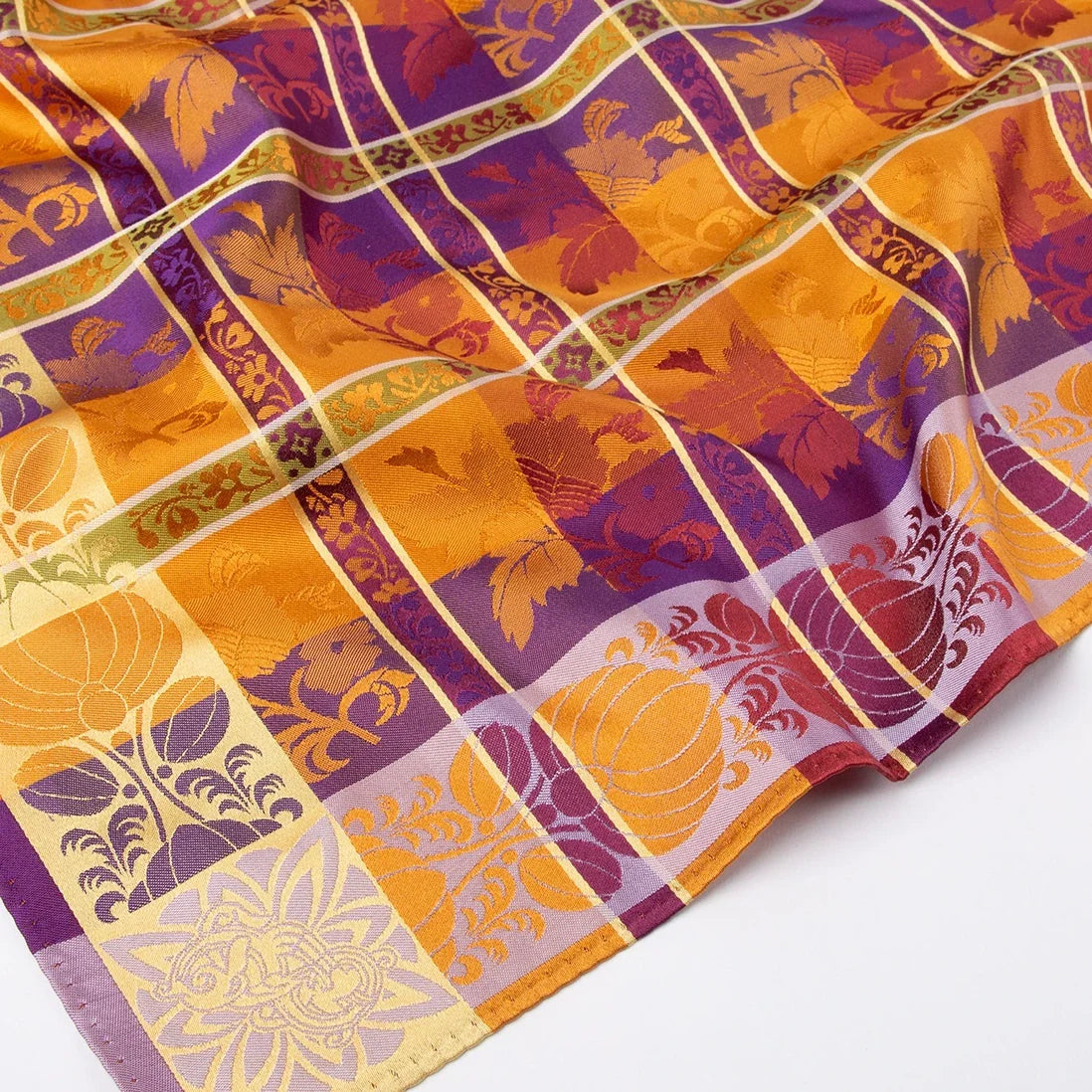 Mimmi *092* silk scarf 70cm x 70cm-orange/purple