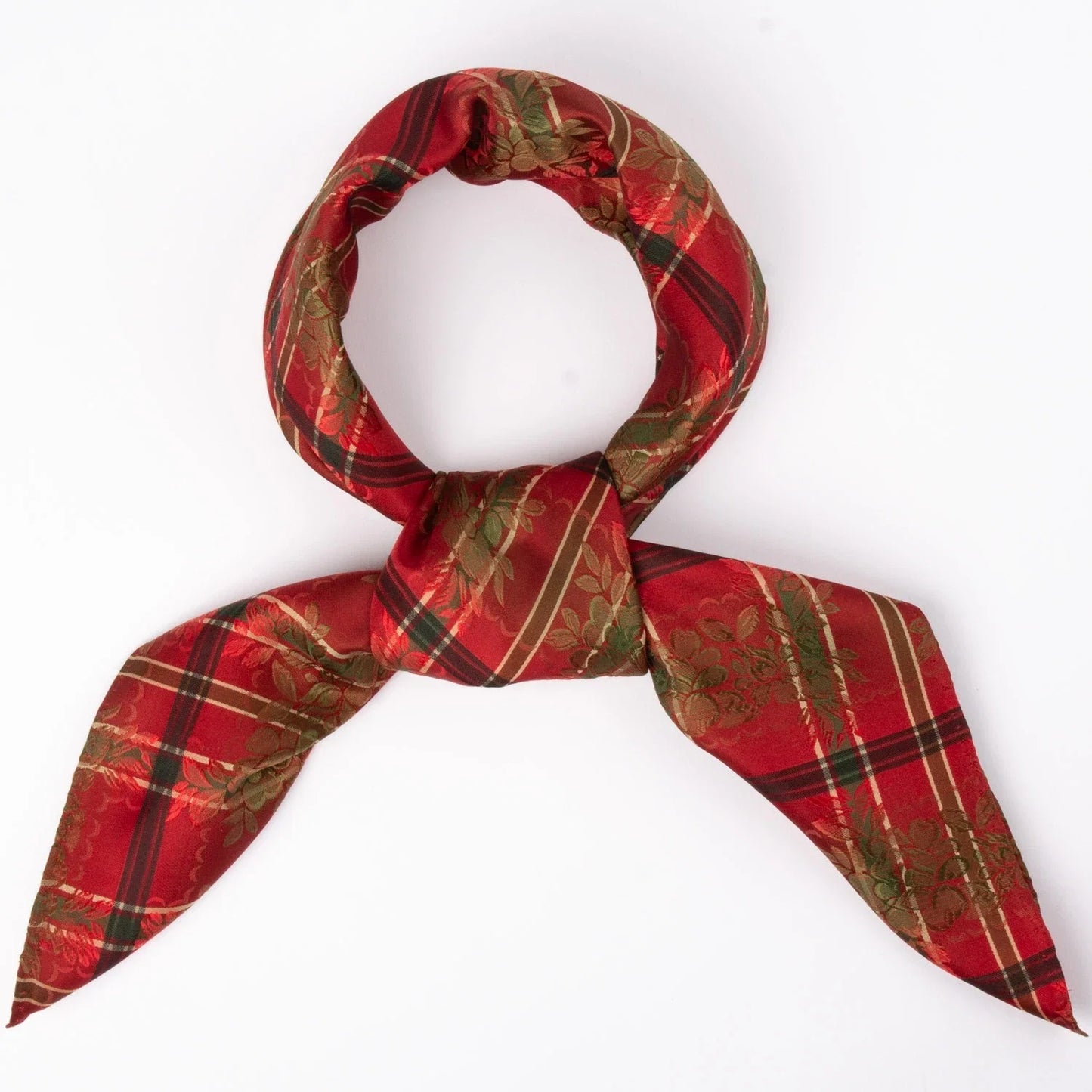 Silk scarf-Strauss *026* 75cm X 75cm-red, green