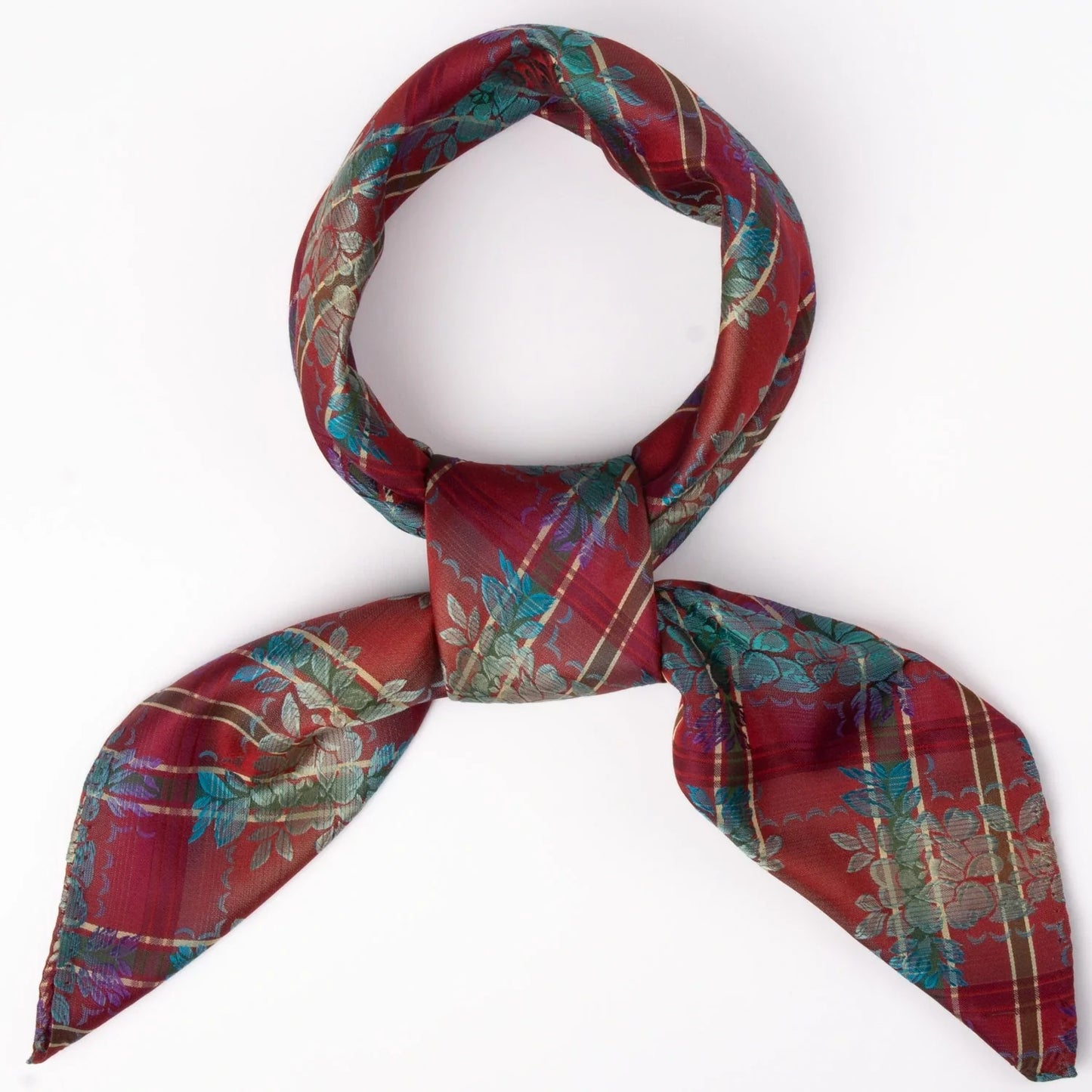 Silk scarf-Strauss *028* 75cm x 75cm-red/green/blue