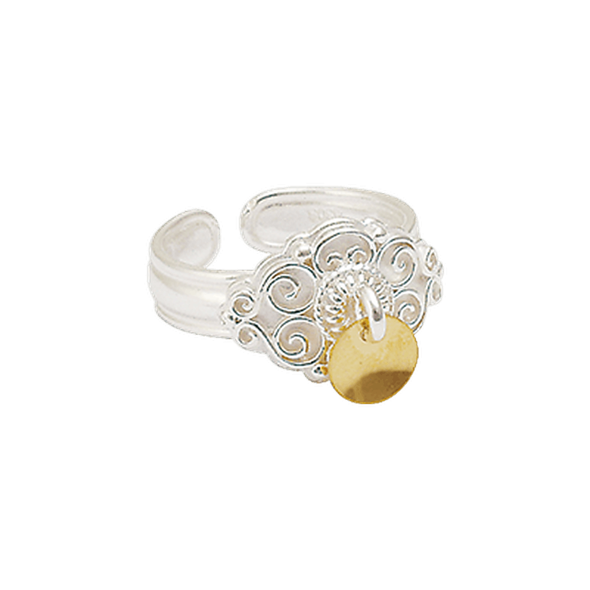 Ring 377502-one gilded silver leaf-silver