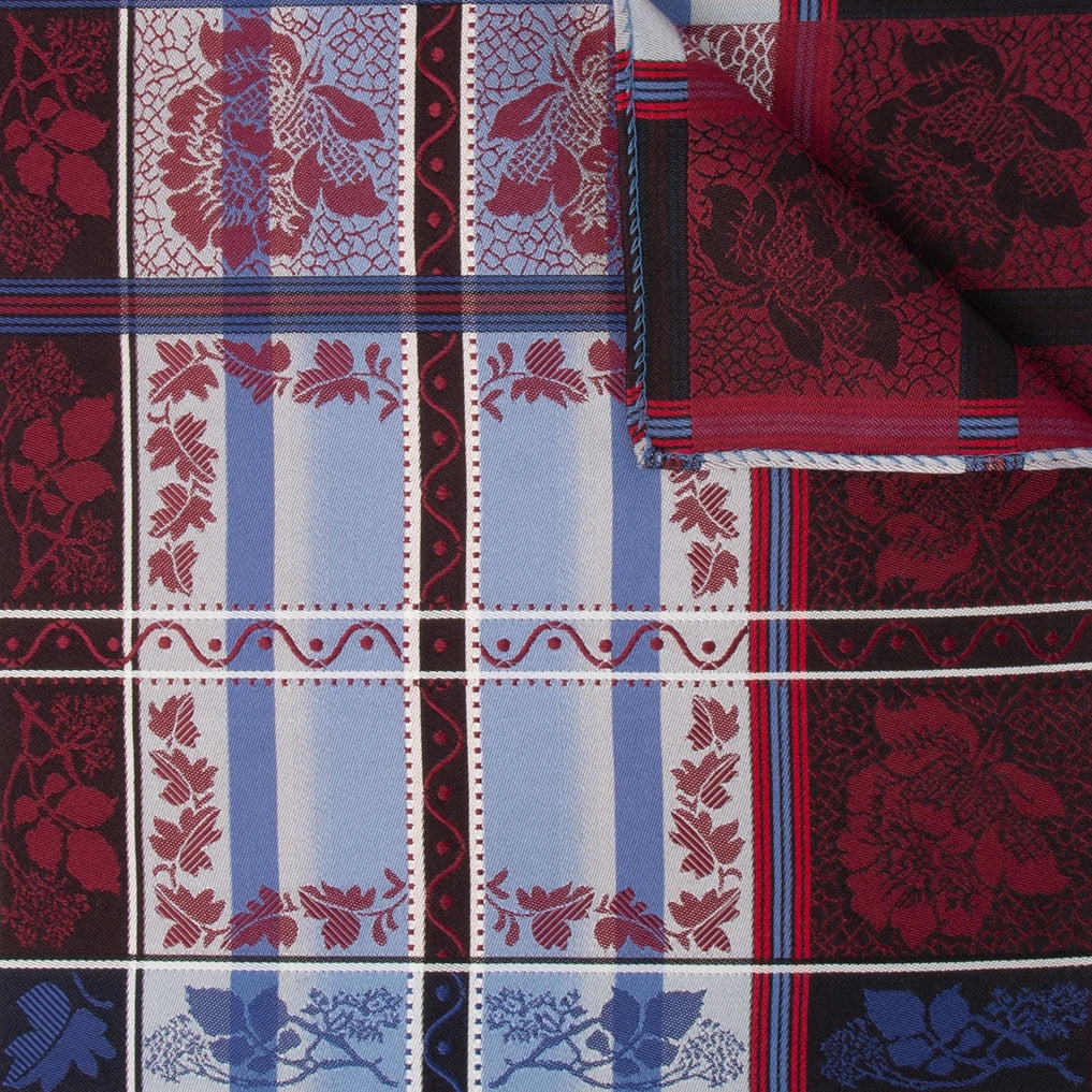 Silk scarf-Eufemia *003*  70cm x 70cm-burgundy/blue