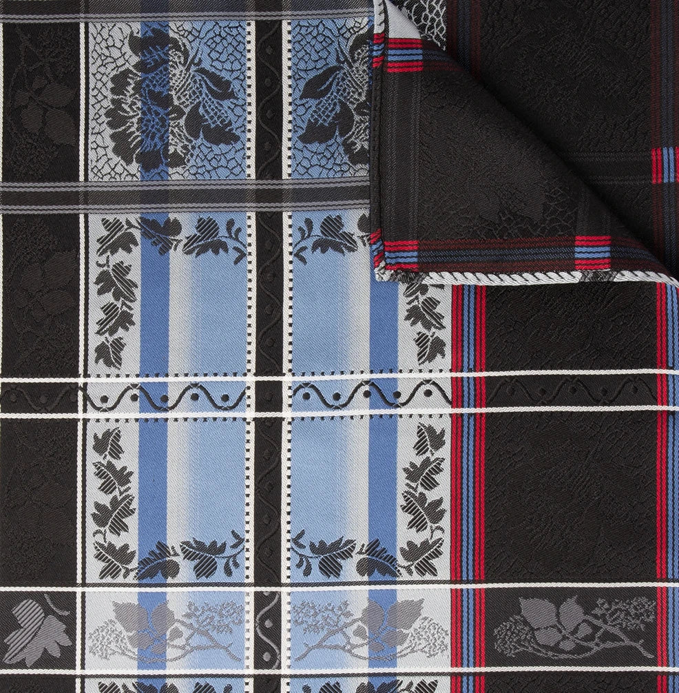 Silk scarf-Eufemia *006* 70cm x 70cm-black/red/blue