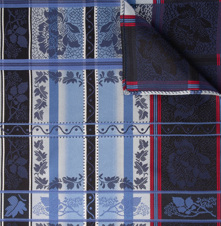 Silk scarf-Eufemia *008* 70cm x 70cm-black, blue, red