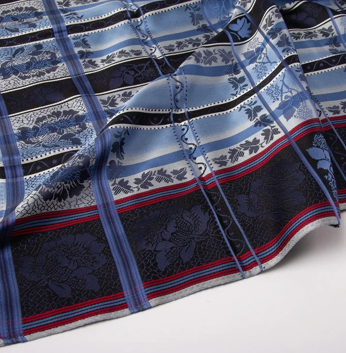 Silk scarf-Eufemia *008* 70cm x 70cm-black, blue, red