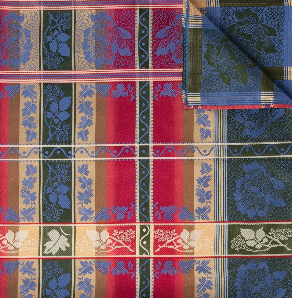 Eufemia *031* silk scarf 70cm x 70cm-blue/red/green