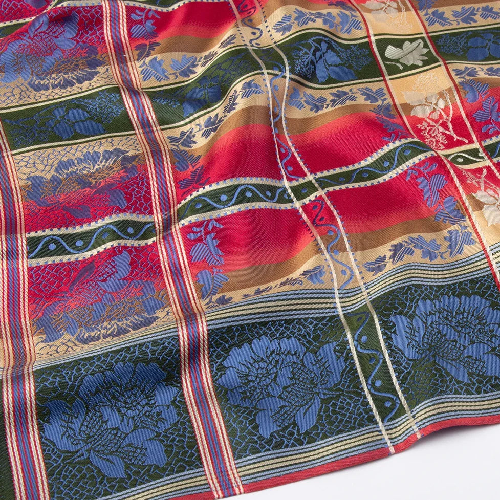 Eufemia *031* silk scarf 70cm x 70cm-blue/red/green