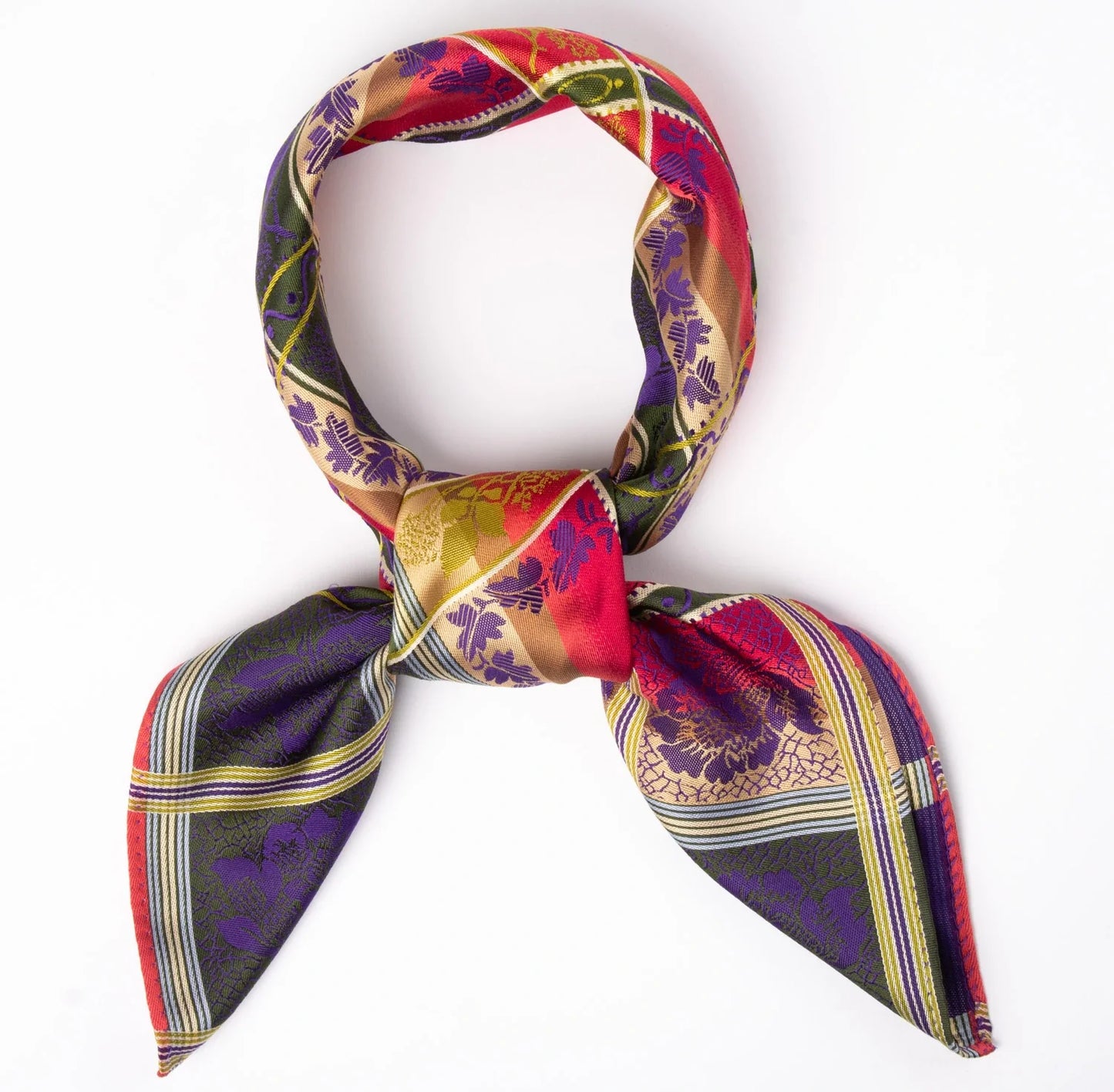 Eufemia *045* silk scarf 70cm x 70cm-red/purple