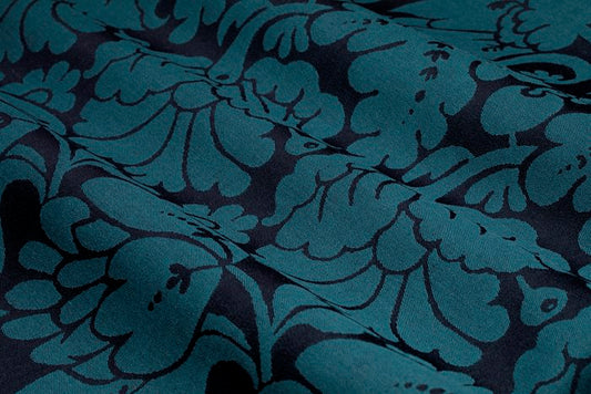 Wool-1700-talls Ulldamask 4213-150 cm wide-450 gr weight-blue/turquoise 730