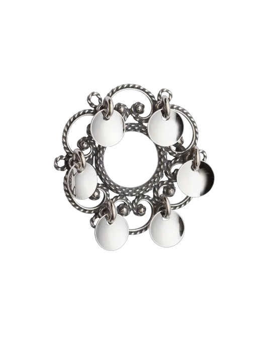 Brooch Rose #01-oxidized silver