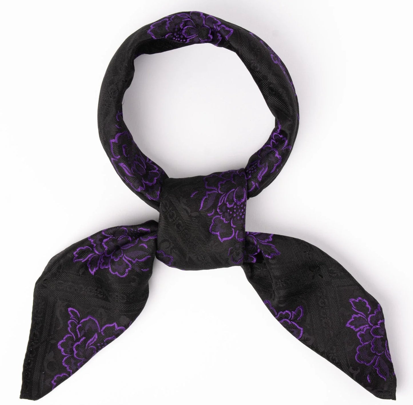 Evita *014* silk scarf 75cm x 75cm-purple/black
