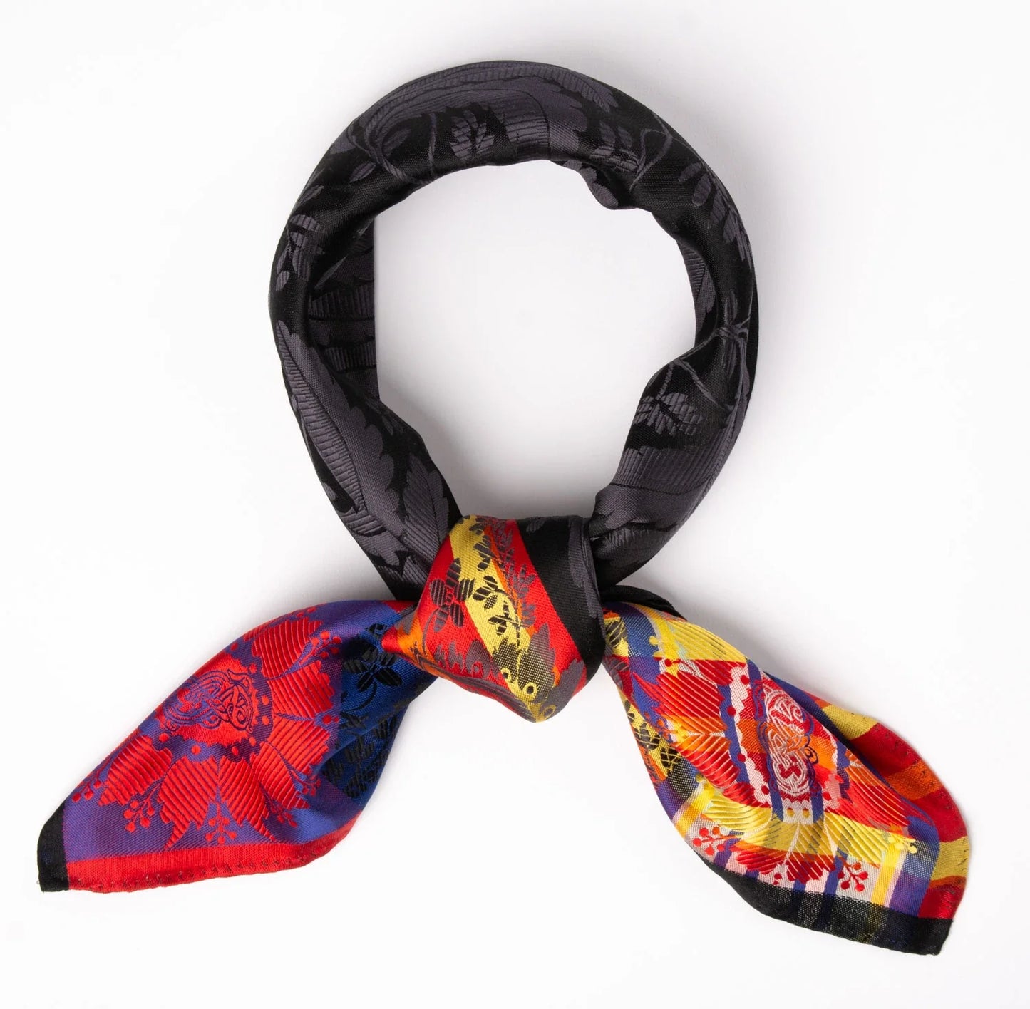 Millenium *012* silk scarf 70cm x 70cm-red/black/blue