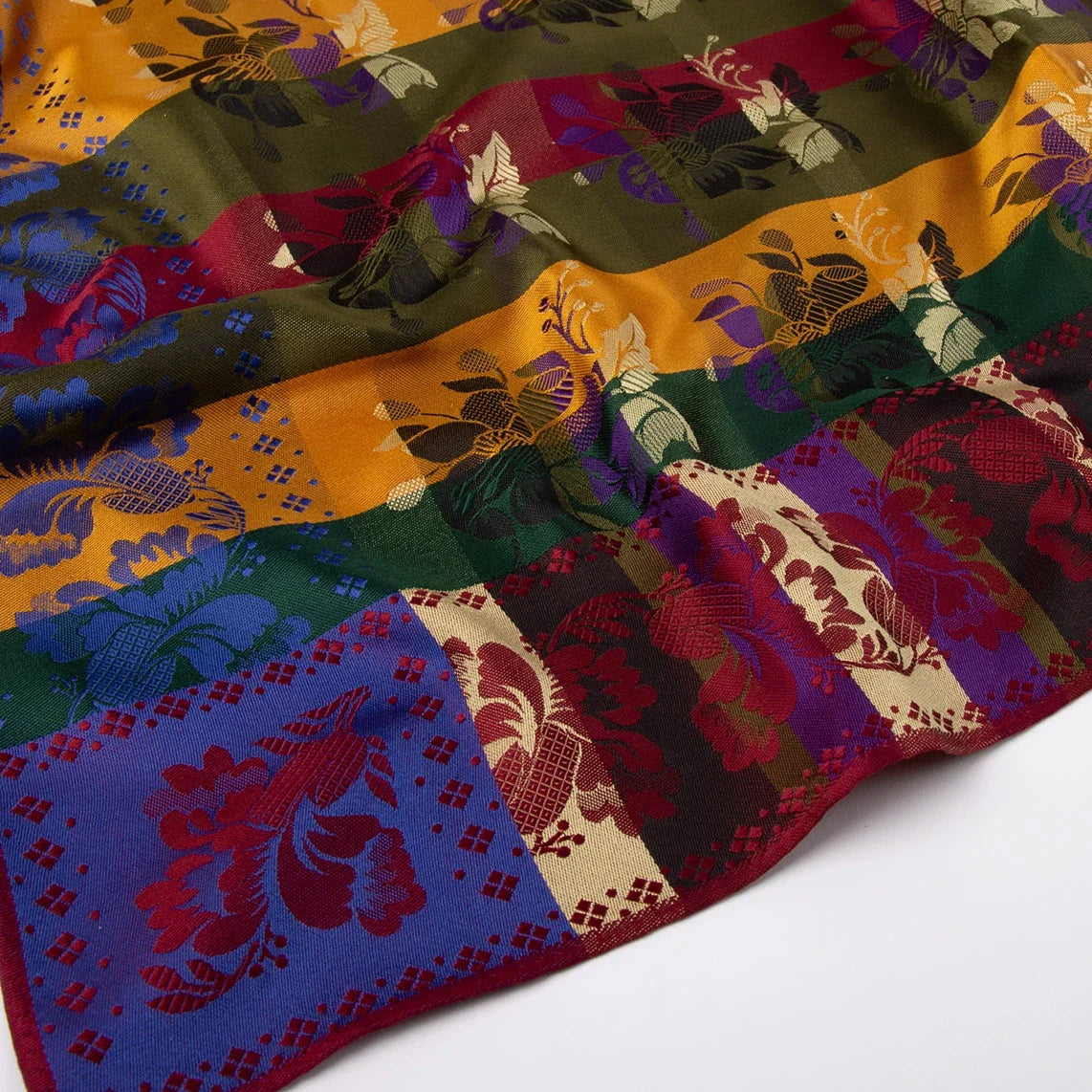 Gabriella *410* silk scarf 70cm x 70cm-blue, green, burgundy