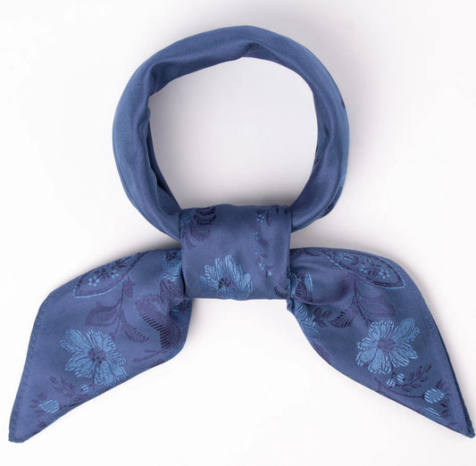 Silk scarf-Tuva *080*  65cm x 65cm-blue