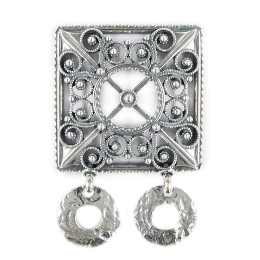 Belt plaque-550687-Oslo-Jubileum-for leather belt-oxidized silver