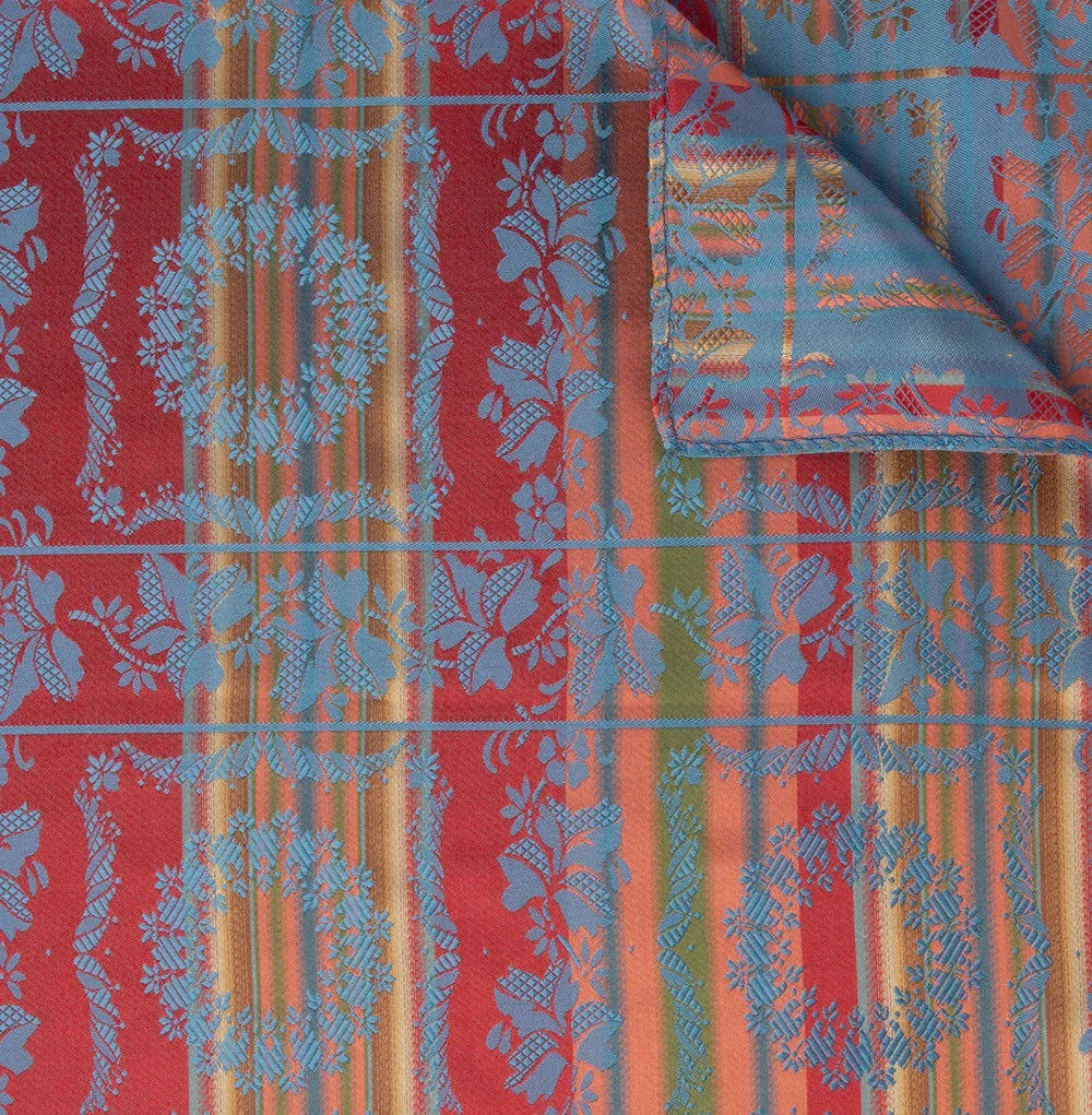 Silk scarf-Victoria *051* 75 cm x 75 cm-red/blue/green