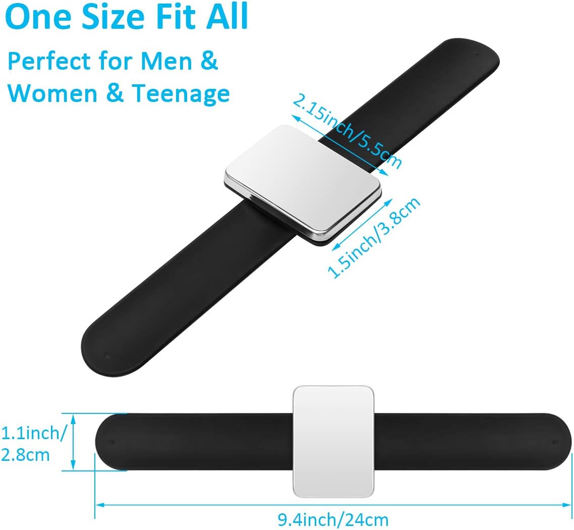 Pin holder wrist band-magnetic