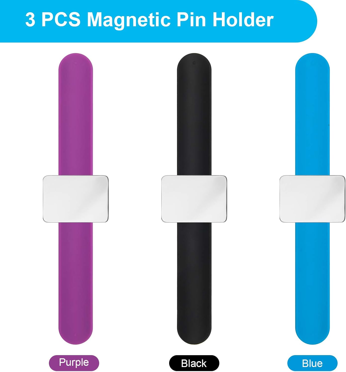 Pin holder wrist band-magnetic